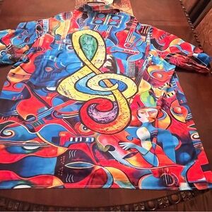 Colorful Graphic Men's Music Shirt NWOT 🎼🎶